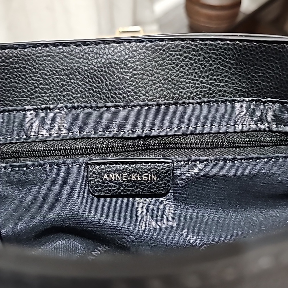 Anne Klein Logo Midi Satchel Black - Picture 7 of 15
